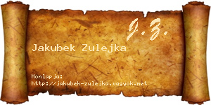 Jakubek Zulejka névjegykártya